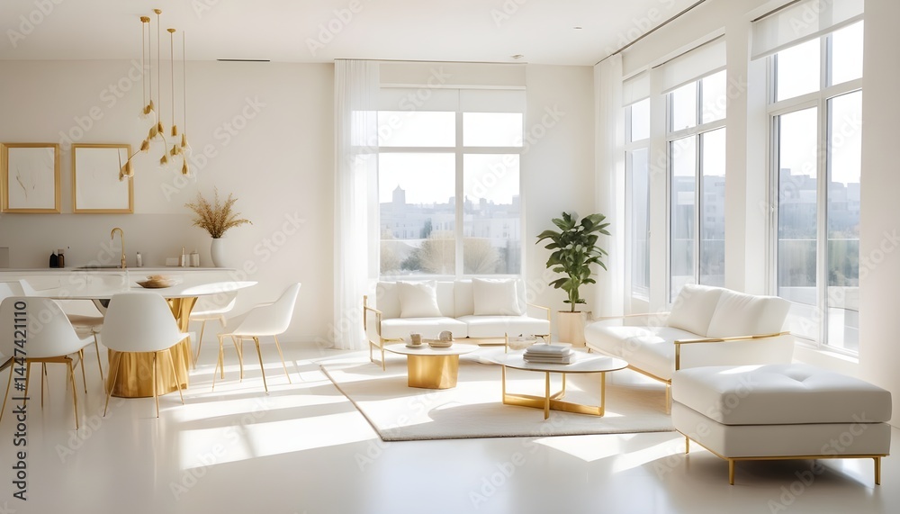 Fototapeta premium Photo interior modern design room 3d illustration