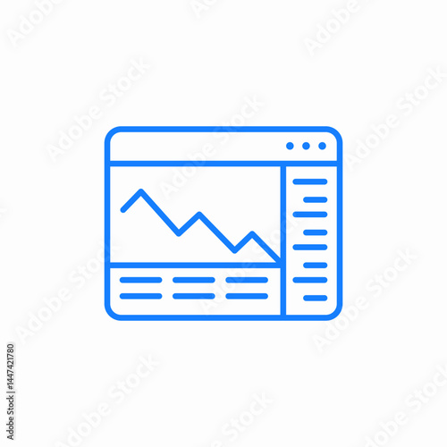 business market indicator analysis blue icon sign vector