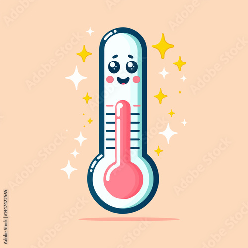 Cute Cartoon Thermometer with High Temperature