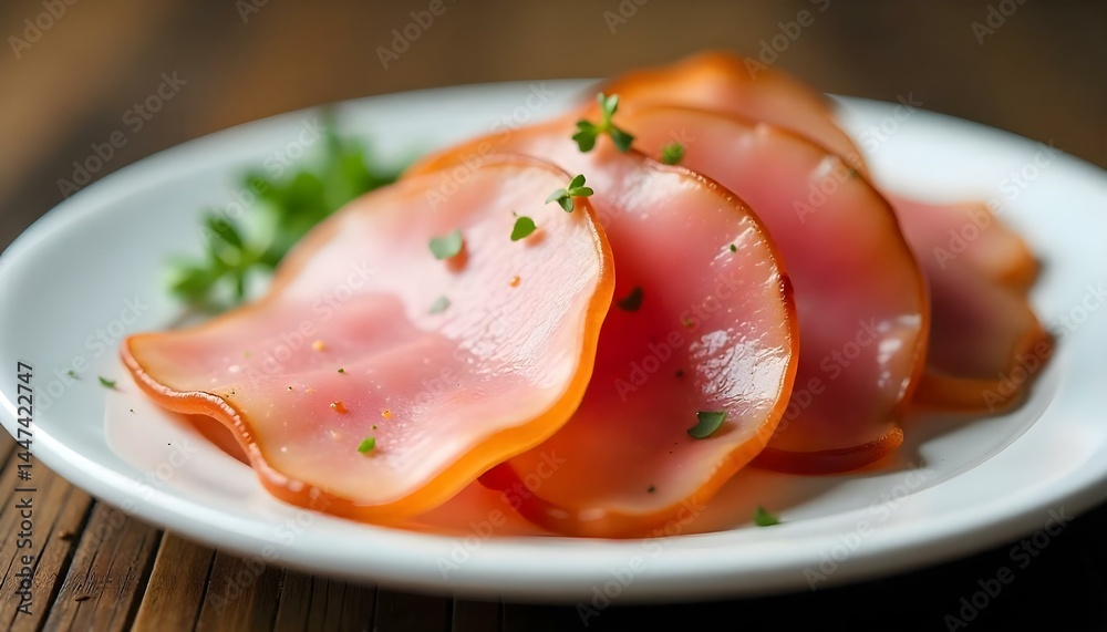 pork ham slices isolated on white background pork ham slices isolated on white background