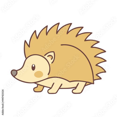 Illustration of a cute hedgehog, cartoon hedgehog, animal, nature, wildlife, forest creature, spiny mammal