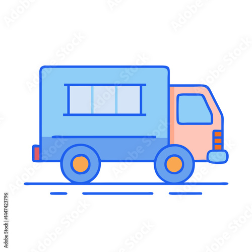 Illustration of delivery truck vector graphic design for logistics and transportation theme concept