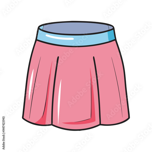 Pink skirt fashion illustration vector, trendy apparel for women and girls, cute clothing item