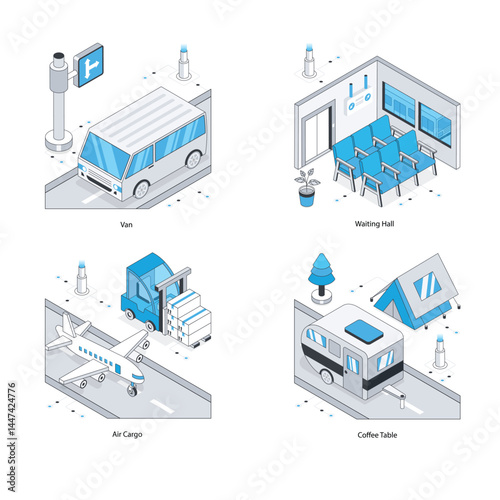 Set Of Transportation 7