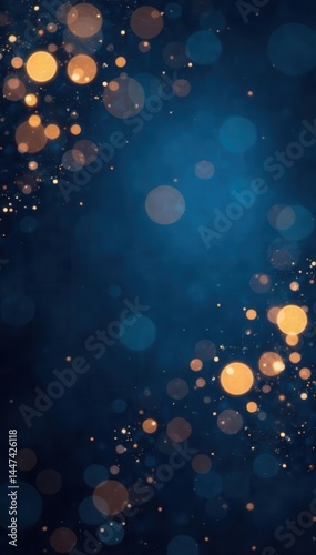 Abstract dark blue gold foil texture, shimmering Christmas lights Elegant holiday backdrop , particle, elegant, foil