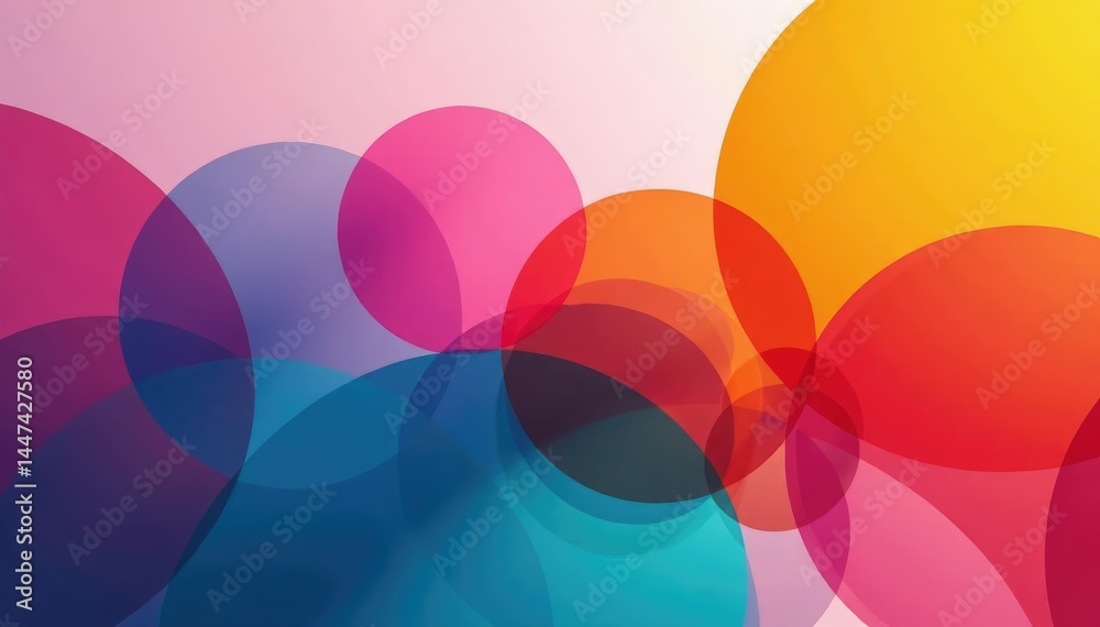 Obraz premium Overlapping circles creating a rhythmic flow, monochrome gradient, contemporary, grey, optical