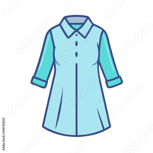 Shop light blue dress with sleeves fashion clothing apparel garment style outfit casual wear
