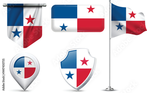Free Download Set of Panamanian Flags  - GFXLoad
