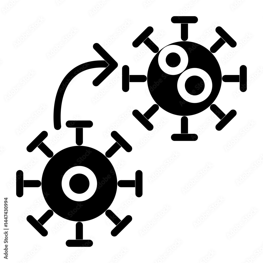 Obraz premium Virus Mutation Glyph icons