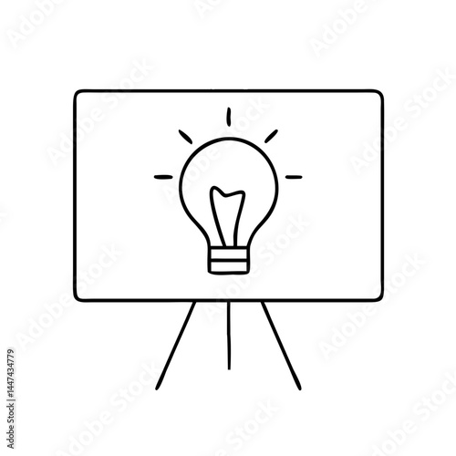 Idea board icon in thin line style with black color