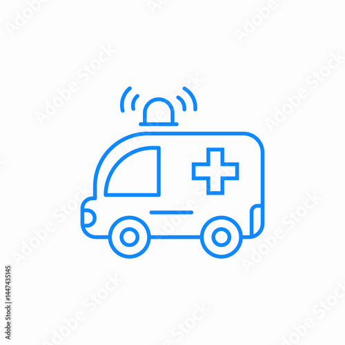 emergency ambulance alert icon sign vector
