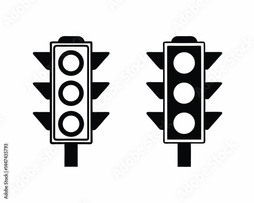 Stop Light icon silhouette vector illustration