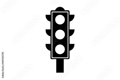 Stop Light icon silhouette vector illustration