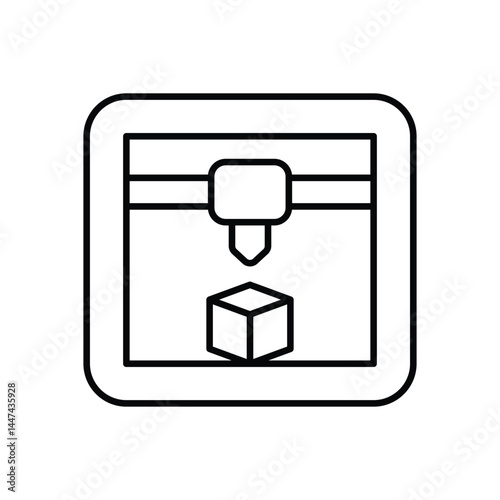 3D Printer Icon vector stock illustration