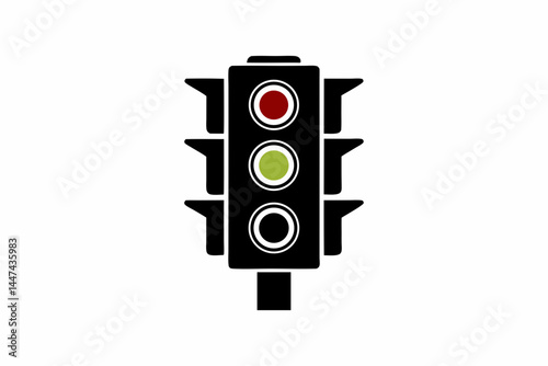 Stop Light  silhouette vector illustration
