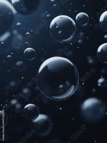 Wallpaper Mural Abstract Blue Bubbles Background Liquid Texture with Depth and Mystery Torontodigital.ca