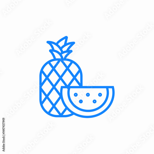 fruit pineapple watermelon icon sign vector