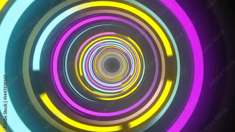 Colorful swirling tunnel of light creating an abstract visual effect, evoking a sense of movement and depth Colorful swirling tunnel of light creating an abstract visual effect, evoking a sense of movement and depth