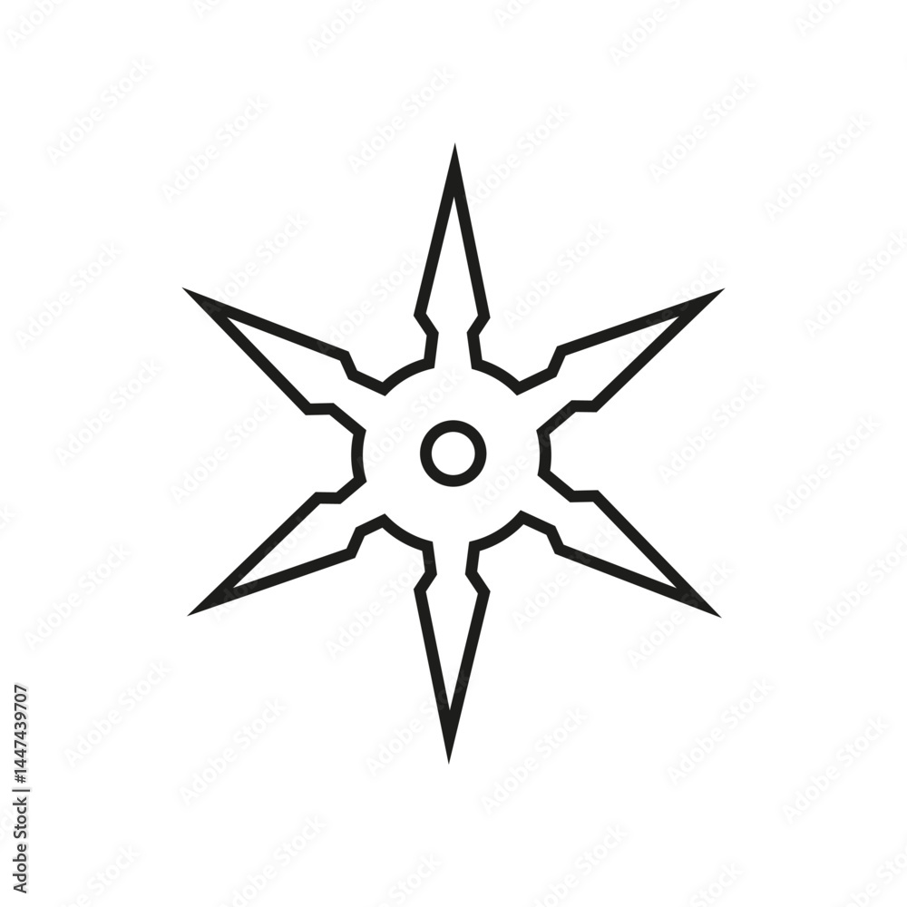 Shuriken icon vector. Ninja illustration sign. Throwing stars symbol or logo. Shuriken icon vector. Ninja illustration sign. Throwing stars symbol or logo.
