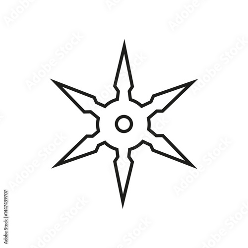 Shuriken icon vector. Ninja illustration sign. Throwing stars symbol or logo.