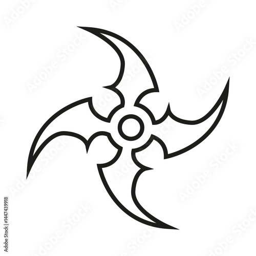 Shuriken icon vector. Ninja illustration sign. Throwing stars symbol or logo.