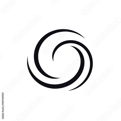 Abstract spiral circle logo design vector illustration vortex swirl shape symbol graphic element modern art