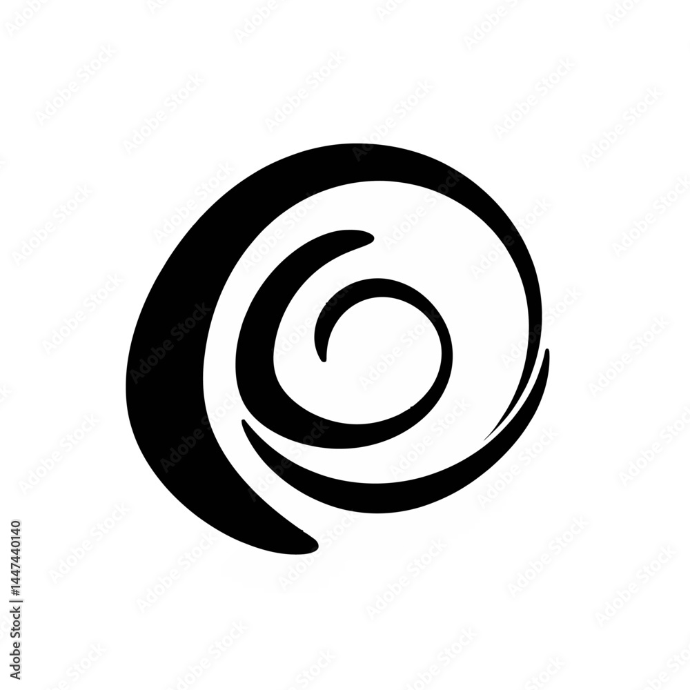 Abstract black and white spiral swirl vector design element graphic illustration modern simple shape art icon Abstract black and white spiral swirl vector design element graphic illustration modern simple shape art icon