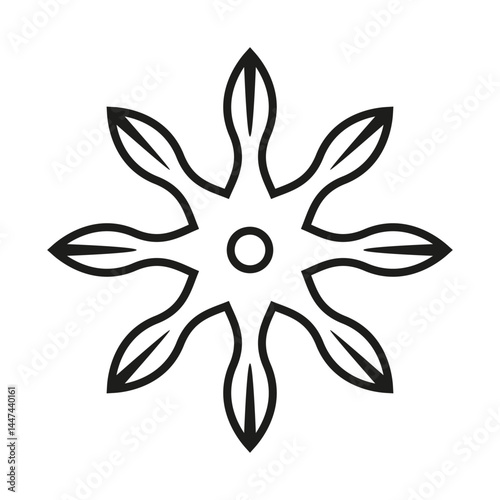 Shuriken icon vector. Ninja illustration sign. Throwing stars symbol or logo.