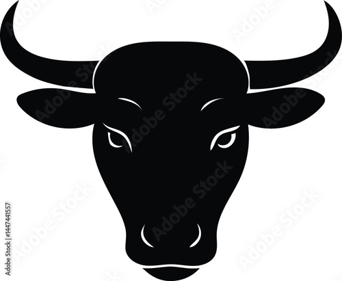 bull head silhouette vector illustration