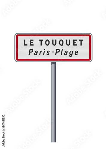 Panneau d'entrée de la ville du Touquet Paris-Plage (Pas de Calais) en vectoriel
