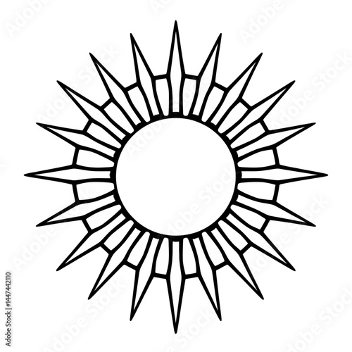 Sunburst vector illustration graphic design element radiating light energy celestial body astrology symbol design