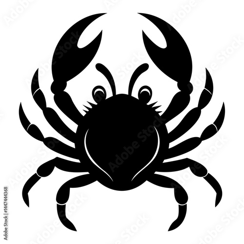 Clean vector silhouette of black crab icon isolated on transparent background perfect for oceanic designs culinary prints and sea creature art