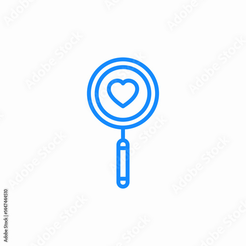 search find love blue icon sign vector