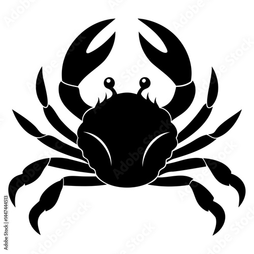 Black crab icon silhouette vector illustration isolated on a transparent background for seafood designs marine logos and ocean themed graphics