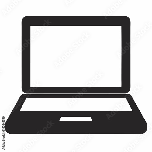 Laptop computer or notebook computer flat icon for apps and websites