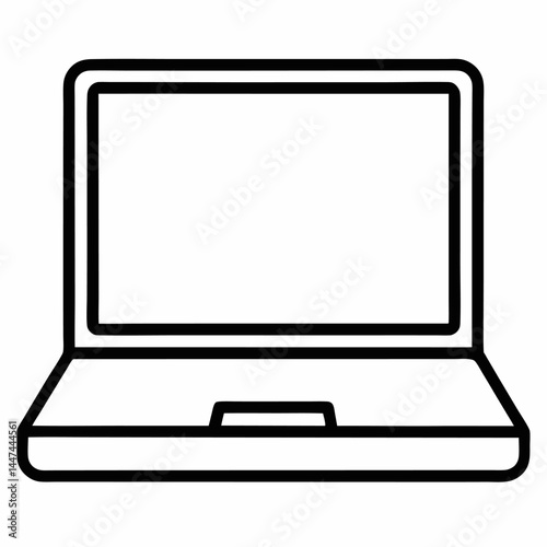 Laptop computer or notebook computer flat icon for apps and websites