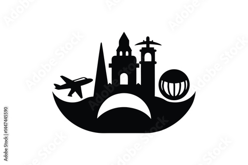 Tourism Icon Set Silhouette