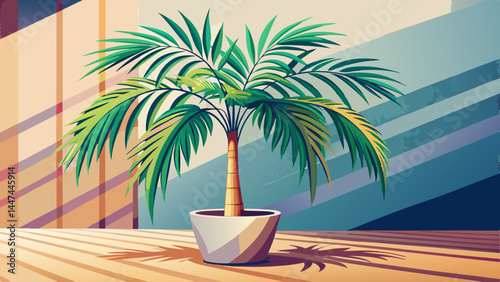 The parlor palm stands tall with classic tropical beauty.
Its modern pot grounds the design in stylish simplicity.
Natural shadows enhance the plant’s realism.
Perfect for indoor jungle vector collect