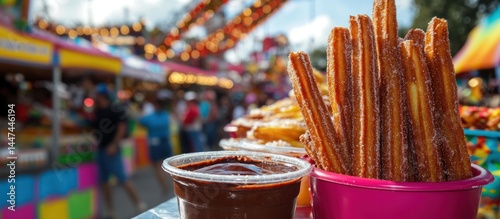 Sweet Churros at a Vibrant Carnival