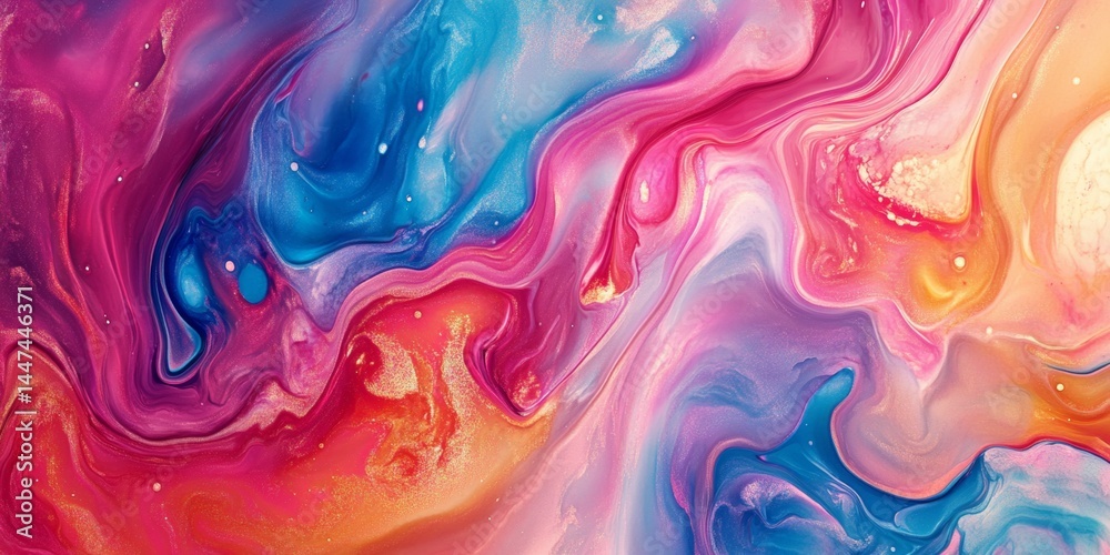 Abstract Colorful Liquid Art