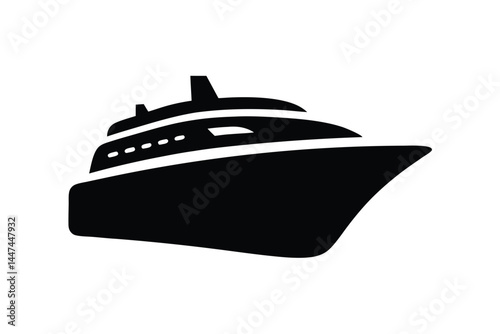Silhouette of a luxury cruise ship on the ocean, modern liner