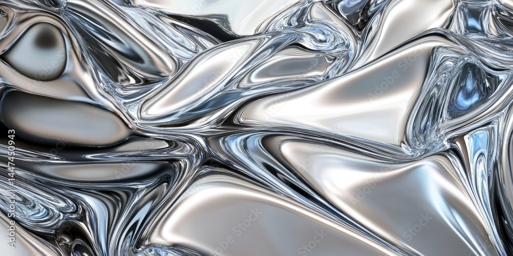 Liquid Silver Abstract Art