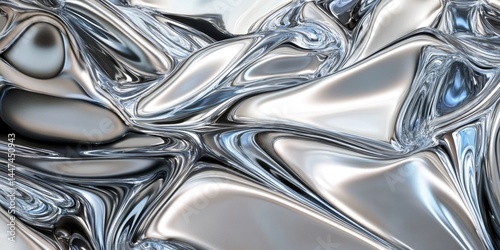 Obraz na płótnie Liquid Silver Abstract Art w salonie