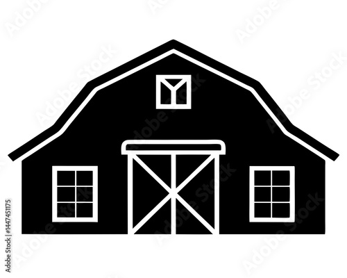 Farming Barn silhouette vector illustration
