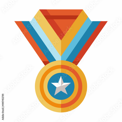 Medal icon on white background. winning award and prize icons, trophy reward, victory trophy signs depicting an award, victory cup achievement.