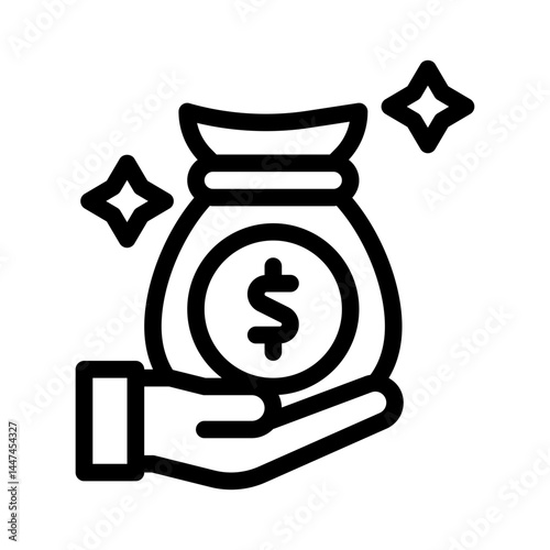 money bag line icon