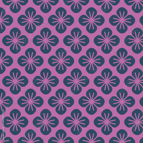 Floral Pattern in Teal and Pink