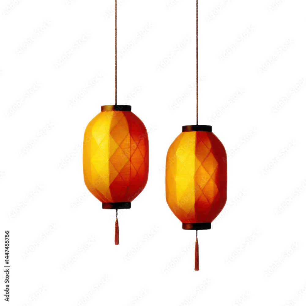 Glowing Islamic lanterns on transparent background Glowing Islamic lanterns on transparent background