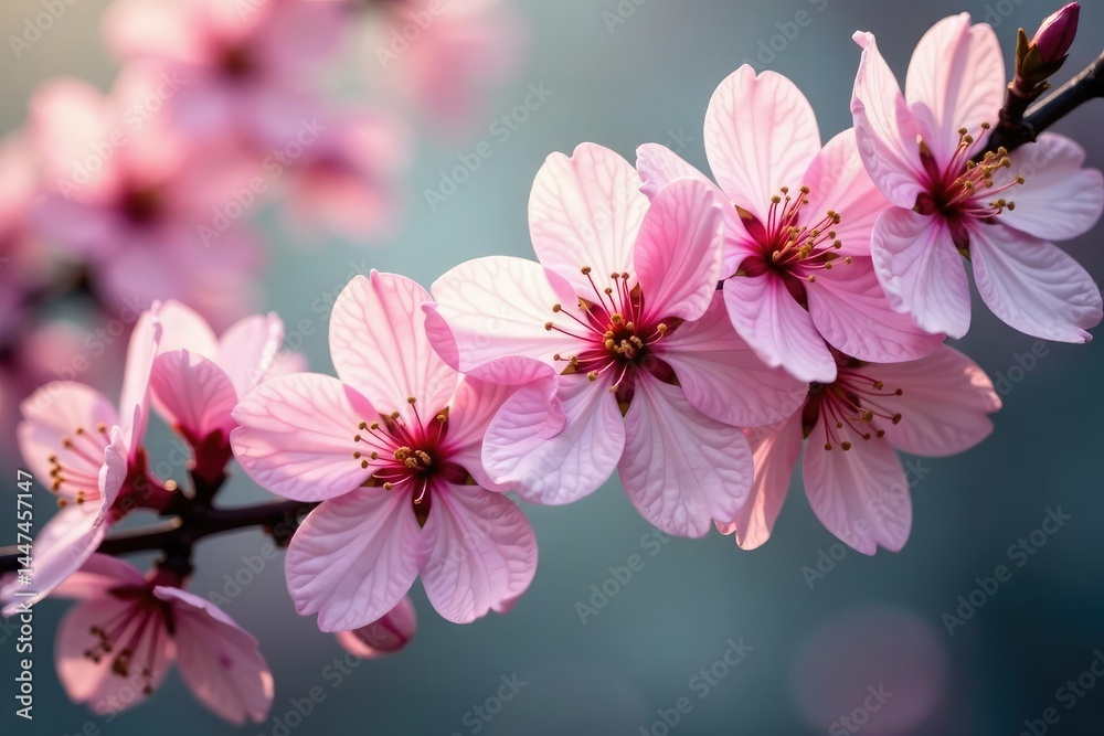 Delicate pink sakura blossoms, full bloom, intricate design , feminine, soft, cherry blossom Delicate pink sakura blossoms, full bloom, intricate design , feminine, soft, cherry blossom