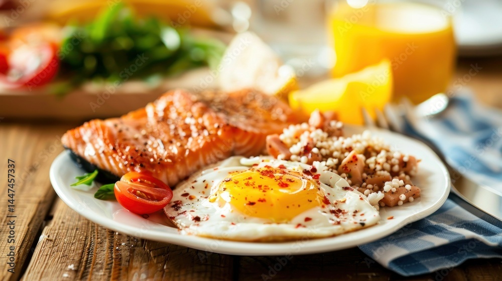 Healthy meal and exercise gear on table Healthy meal and exercise gear on table